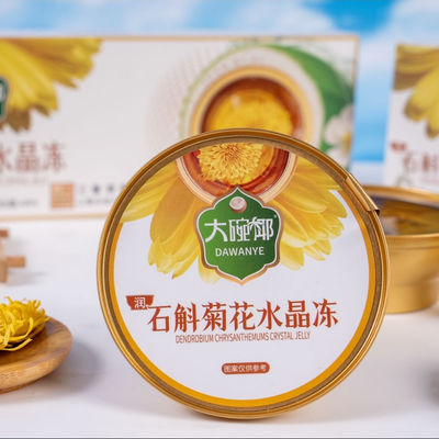 Καλή τιμή Χρυσάνθεμα Herbal Jelly με Dendrobium Φυτικό Βασισμένο λειτουργικό επιδόρπιο Υποστηρίζει την υγεία των ματιών και την εσωτερική ψύξη Έτοιμο να φάει θρεπτικό σνακ για καθαρή ετικέτα ευεξία σε απευθείας σύνδεση